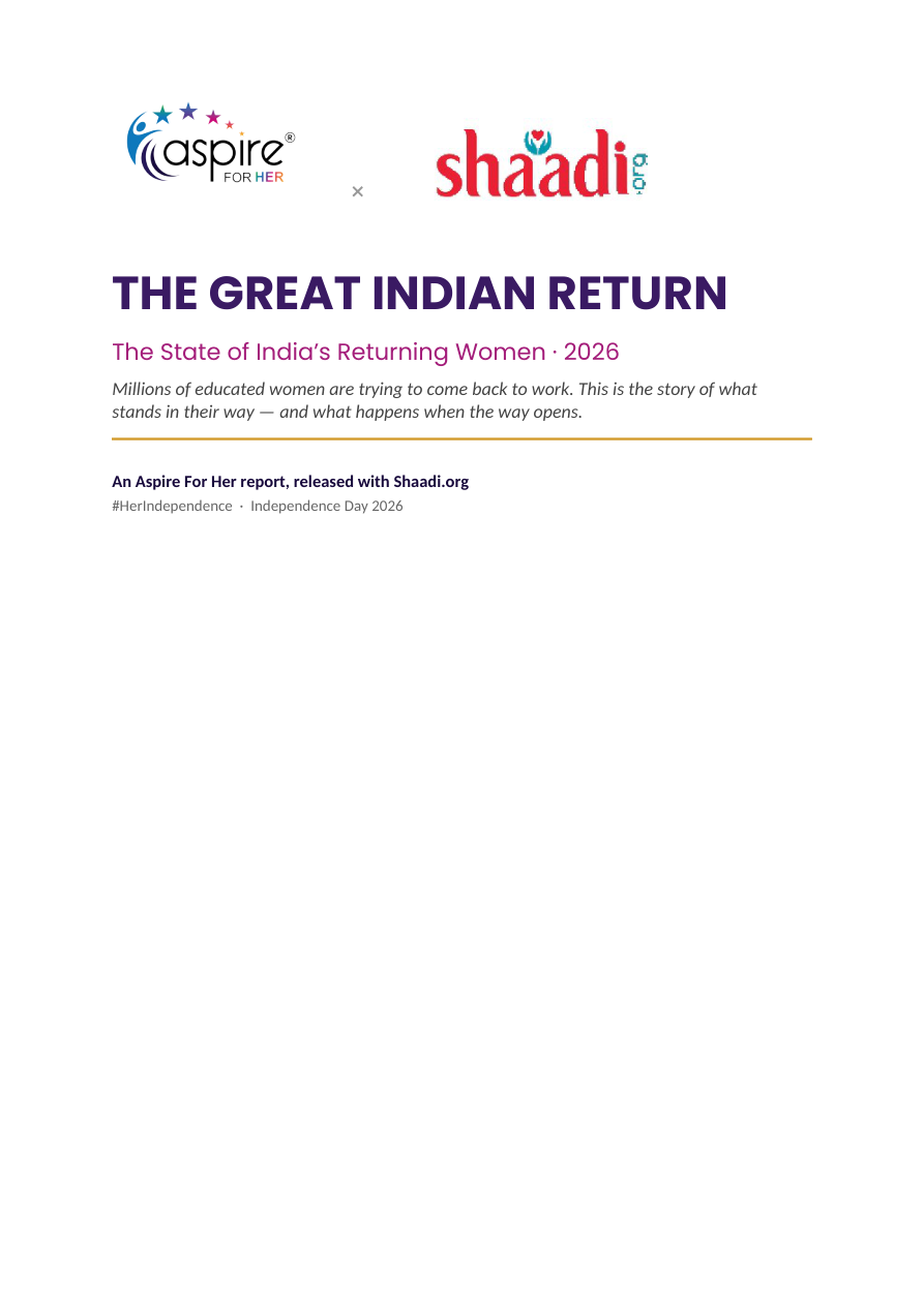 Cover of The Great Indian Return report by Aspire For Her and Shaadi.org